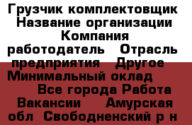 Грузчик-комплектовщик › Название организации ­ Компания-работодатель › Отрасль предприятия ­ Другое › Минимальный оклад ­ 20 000 - Все города Работа » Вакансии   . Амурская обл.,Свободненский р-н